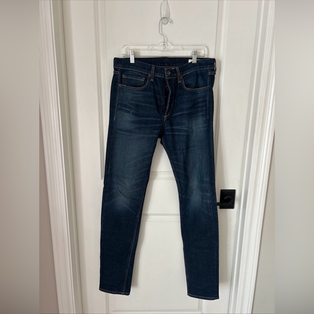 Rag & Bone Jeans Mens Size 31 Actual 35/33 Fit 2 Slim Fit Dark Denim Button Fly